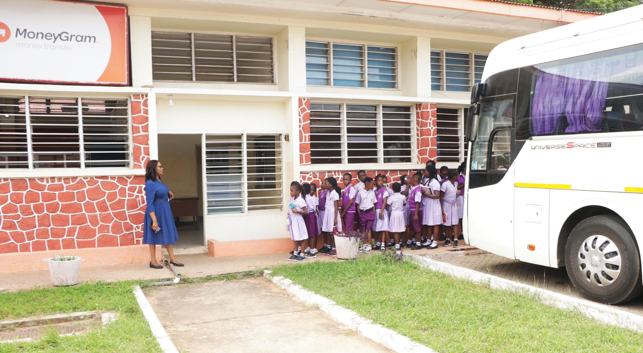 HABIS pupils arriving for their Ghana Post visit